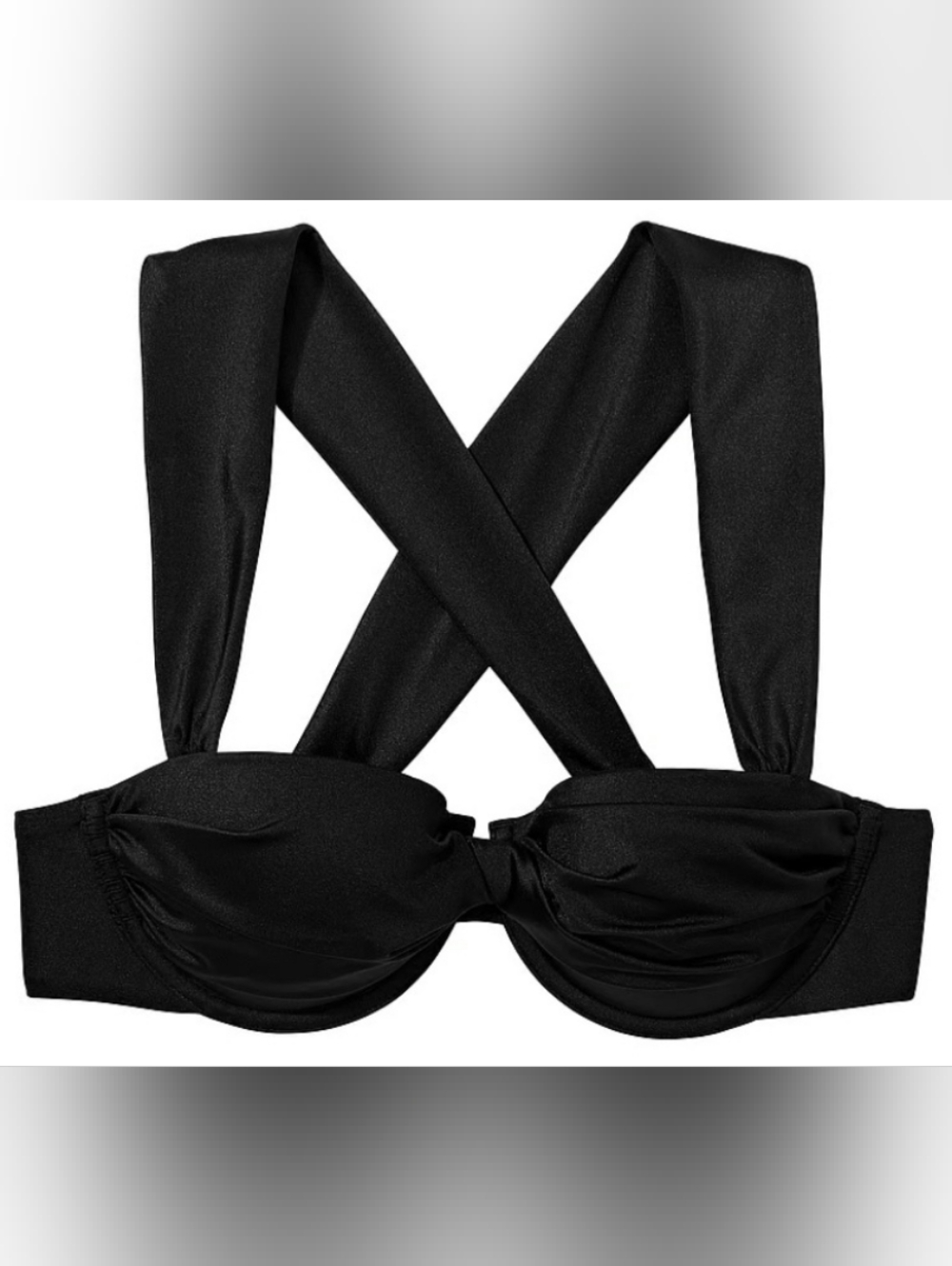 34B 34C 34D VS Swim Balconette Bikini Top Black Tropical